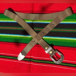 Vintage Pat Areias Sterling Silver buckle and brass chainmail belt